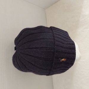 Polo Ralph Lauren Men's Wool Bland Beanie Hat Knit Navy Blue one Size
